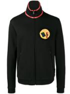 Fendi Shearling Logo Track Jacket - Black