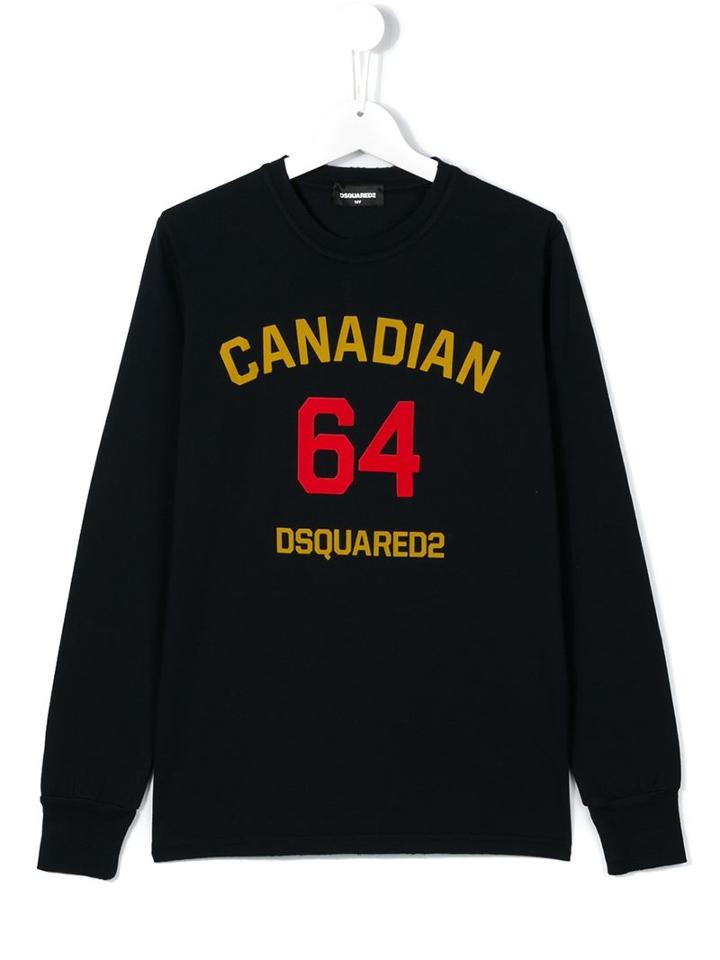 Dsquared2 Kids Canadian 64 Print Sweatshirt, Boy's, Size: 14 Yrs, Blue
