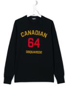 Dsquared2 Kids Canadian 64 Print Sweatshirt, Boy's, Size: 14 Yrs, Blue
