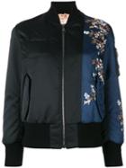 No21 - Flower Embroidery Bomber Jacket - Women - Polyester/viscose - 42, Black, Polyester/viscose
