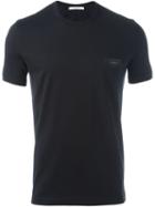 Givenchy Logo Plaque T-shirt, Men's, Size: M, Black, Cotton/calf Leather