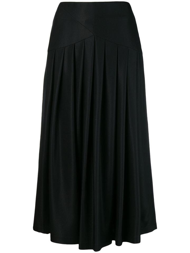 Sara Lanzi Pleated Midi Skirt - Black