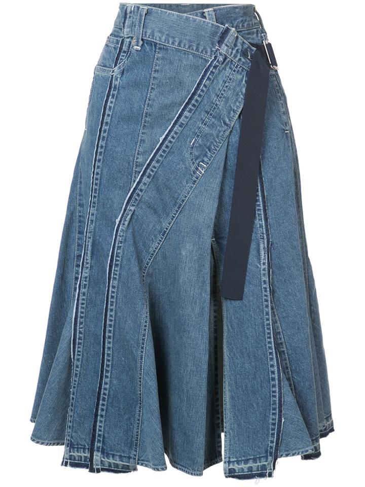 Sacai Mermaid Denim Skirt - Blue