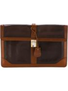 Lanvin Vintage Panelled Clutch, Adult Unisex, Brown