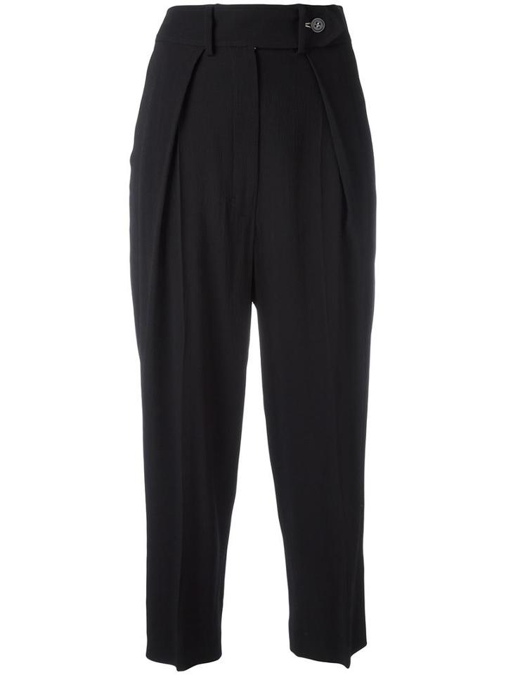 Sportmax High-waisted Trousers, Women's, Size: 38, Black, Spandex/elastane/acetate/viscose
