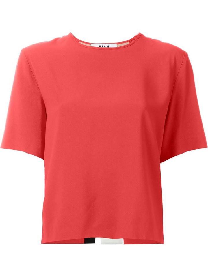 Msgm Striped Back T-shirt Blouse