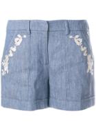 Twin-set Embroidered Shorts - Blue
