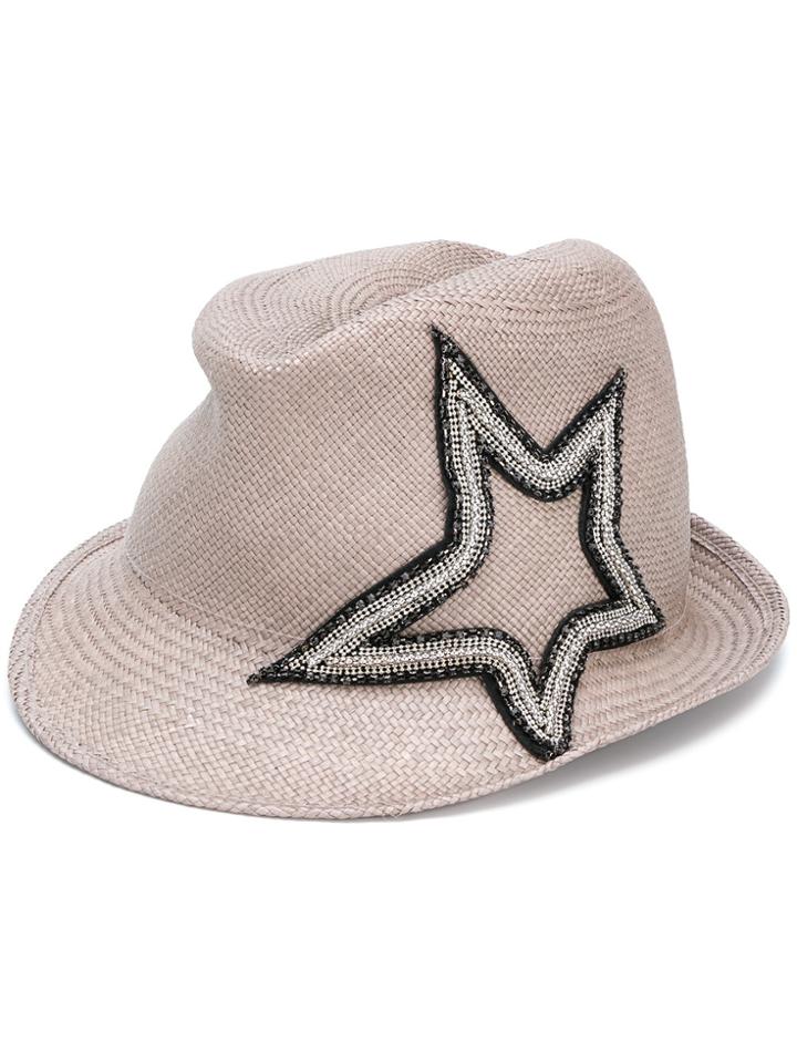 Misa Harada Star Embellished Hat - Nude & Neutrals