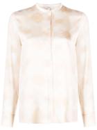 Vince Abstract-print Silk Blouse - Neutrals
