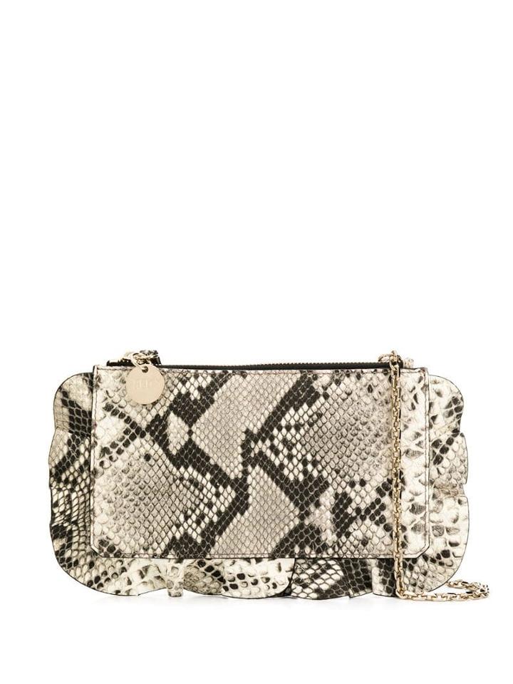 Red Valentino Red(v) Rock Ruffles Clutch - Neutrals