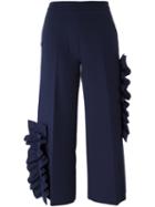 Msgm Ruffled Cropped Trousers