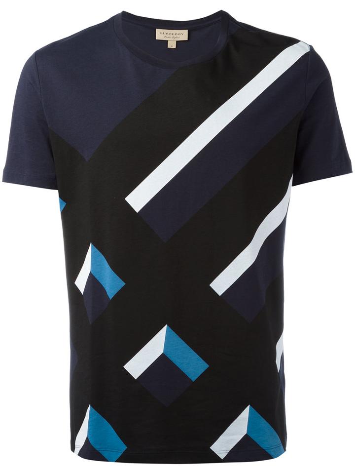 Burberry Printed T-shirt, Men's, Size: Small, Blue, Cotton