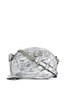 Moschino Quilted Monogram Cross Body Bag - Silver