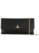 Vivienne Westwood Foldover Chain Clutch - Black