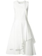 Brunello Cucinelli Pleated Trim Flared Dress, Women's, Size: Large, White, Acetate/silk/cotton/polyamide