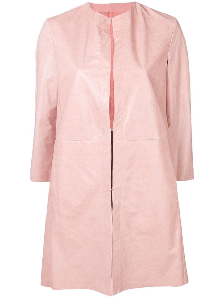 Drome Leather Overcoat - Pink