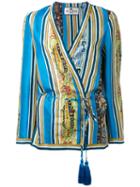 Etro - Kimono Blouse - Women - Silk/acetate - 42, Blue, Silk/acetate