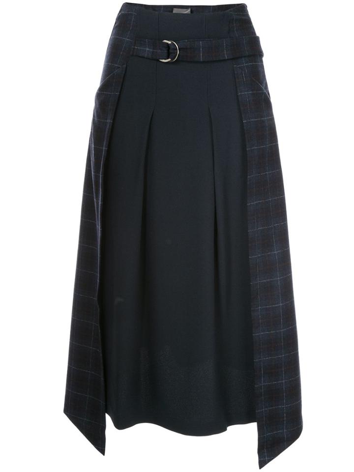 Lorena Antoniazzi Asymmetric Check Skirt - Blue