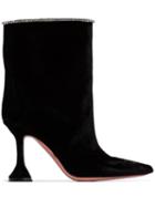 Amina Muaddi Mia Embellished Ankle Boots - Black