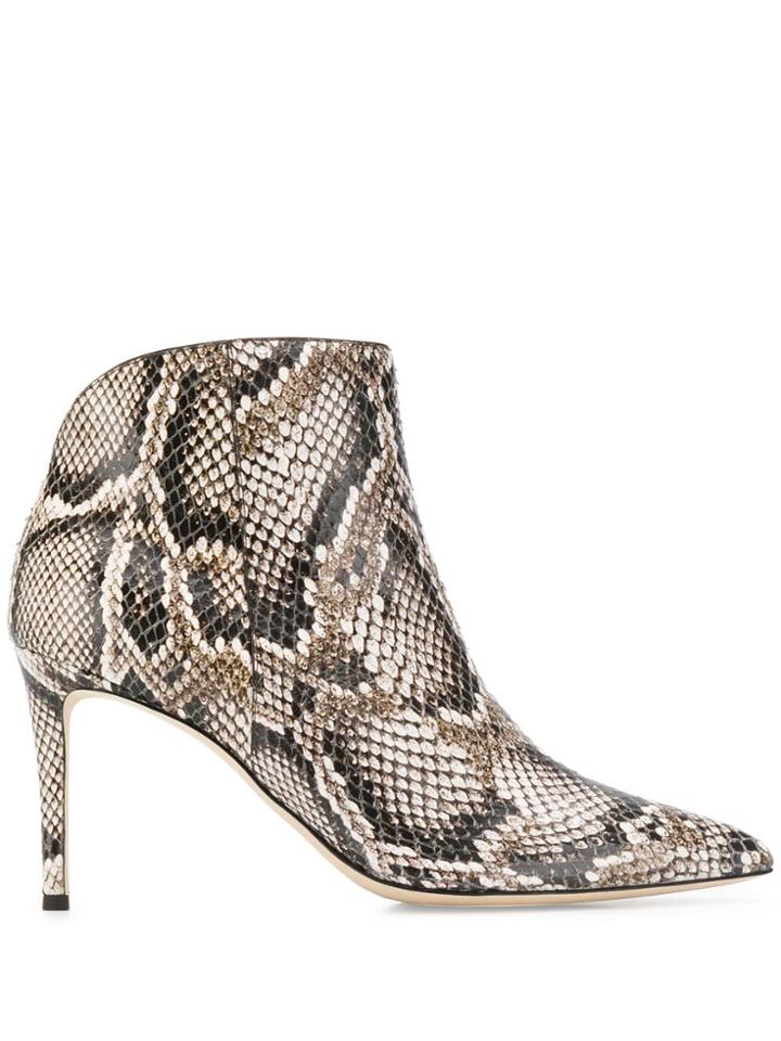 Giuseppe Zanotti Tysha Snakeskin Effect Boots - Neutrals