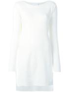 Dkny Long Ribbed Jumper, Women's, Size: Large, White, Cotton/spandex/elastane