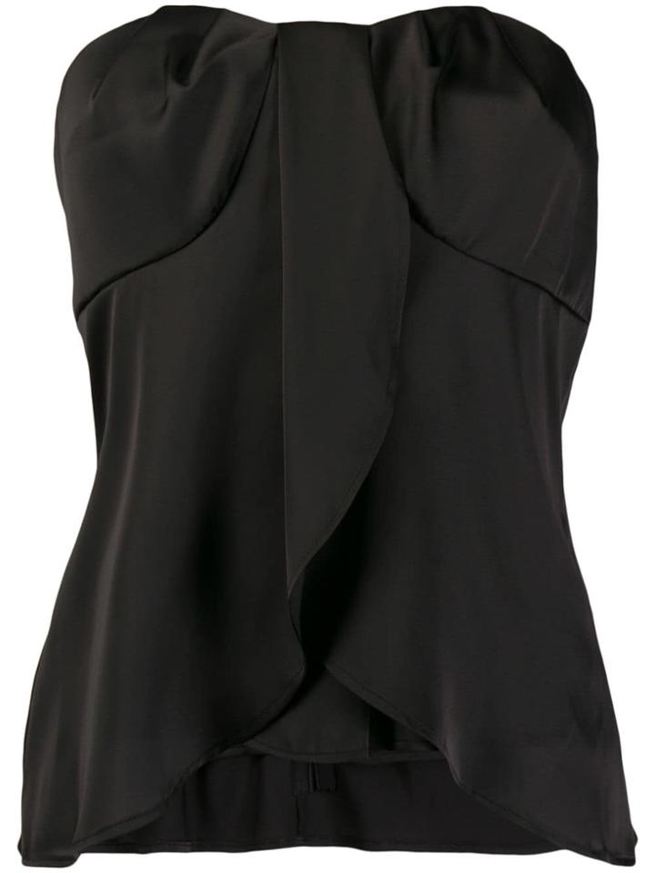 Federica Tosi Draped Strapless Top - Black
