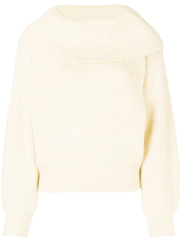 Issey Miyake Pre-owned 80's Cowl Neck Jumper - White