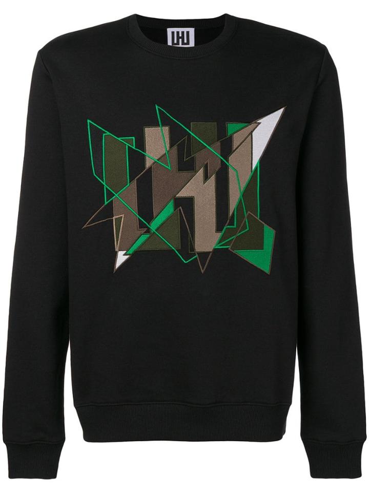 Les Hommes Urban Embroidered Logo Sweatshirt - Black