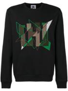 Les Hommes Urban Embroidered Logo Sweatshirt - Black