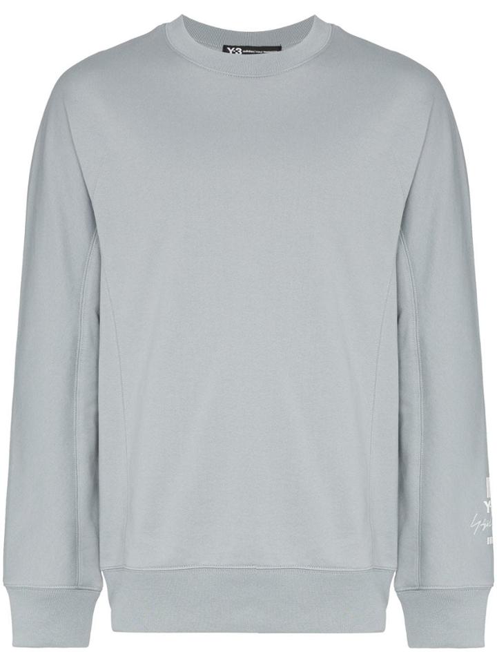 Y-3 U New Crew Neck Cotton Jumper - Grey