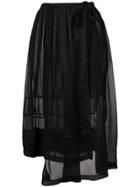Forte Forte Asymmetric Sheer Skirt - Black