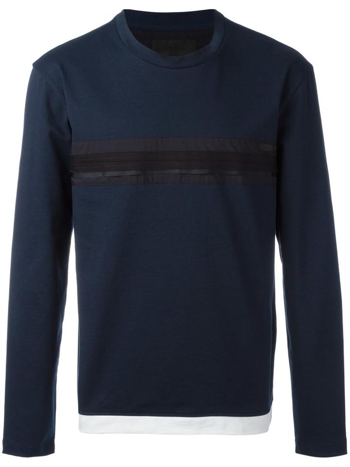 Prada Crew Neck Sweatshirt, Men's, Size: Small, Blue, Cotton
