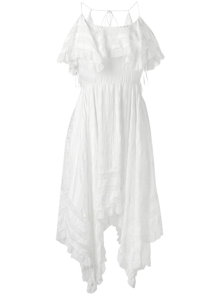 Philosophy Di Lorenzo Serafini - Asymmetric Ruffle Dress - Women - Polyester/rayon - 42, White, Polyester/rayon