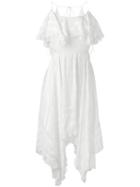Philosophy Di Lorenzo Serafini - Asymmetric Ruffle Dress - Women - Polyester/rayon - 42, White, Polyester/rayon
