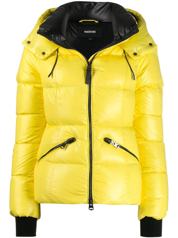 Mackage Houndstooth Padded Jacket - Yellow