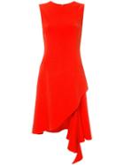 Oscar De La Renta Asymmetric Sleeveless Dress - Red