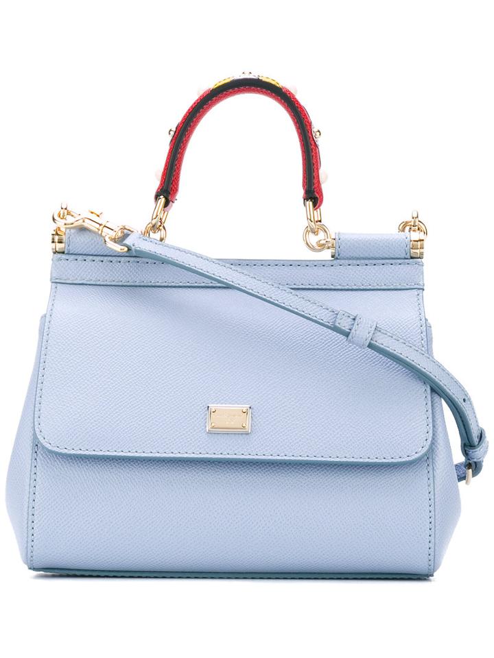 'sicily' Mini Bag - Women - Calf Leather/metal - One Size, Blue, Calf Leather/metal, Dolce & Gabbana