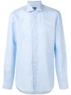 Barba - Classic Plain Shirt - Men - Cotton/linen/flax - 44, Blue, Cotton/linen/flax