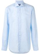 Barba - Classic Plain Shirt - Men - Cotton/linen/flax - 44, Blue, Cotton/linen/flax
