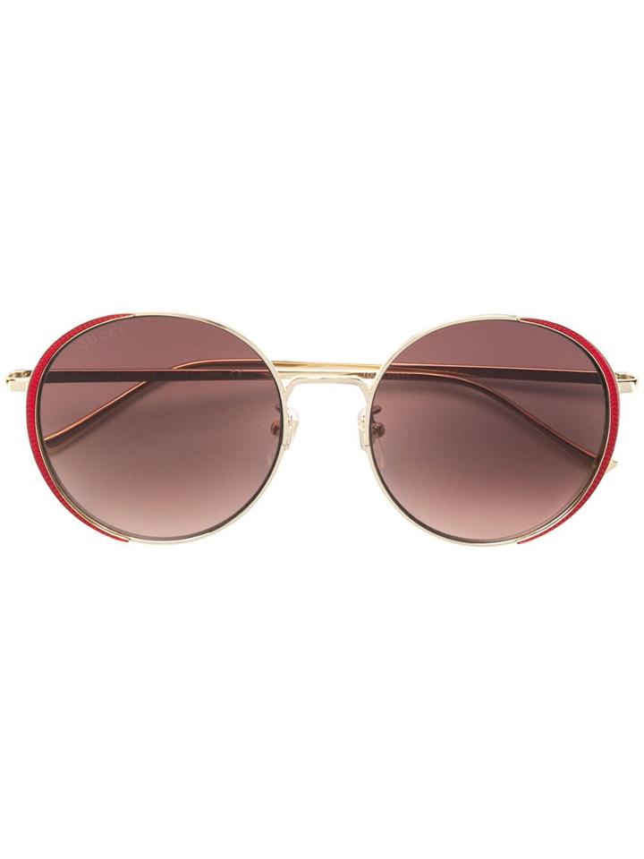 Gucci Eyewear Oversized Rounded Shape Sunglasses - Gold