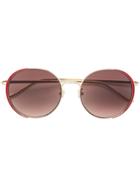 Gucci Eyewear Oversized Rounded Shape Sunglasses - Gold