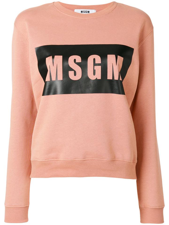 Msgm - Branded Sweatshirt - Women - Cotton - M, Pink/purple, Cotton