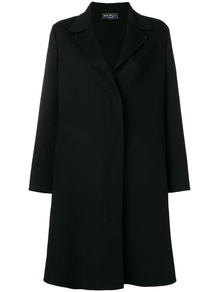 Salvatore Ferragamo Classic Midi Coat - Black