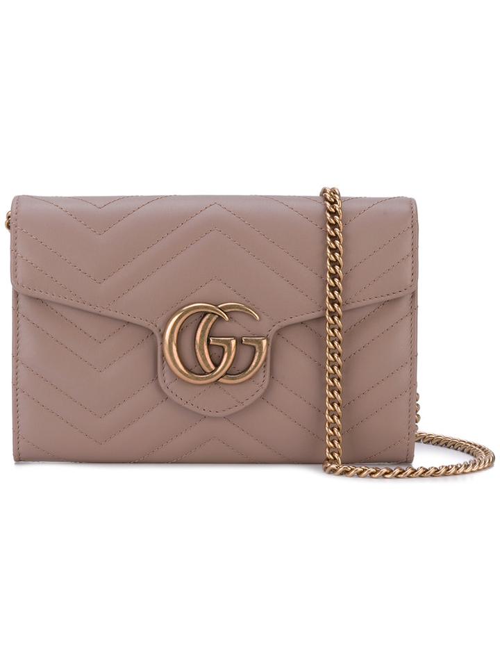 Gucci - 'gg Marmont' Matelassé Shoulder Bag - Women - Leather - One Size, Nude/neutrals, Leather