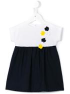 Il Gufo - Floral Embellished Casual Dress - Kids - Cotton/spandex/elastane - 6 Mth, Blue