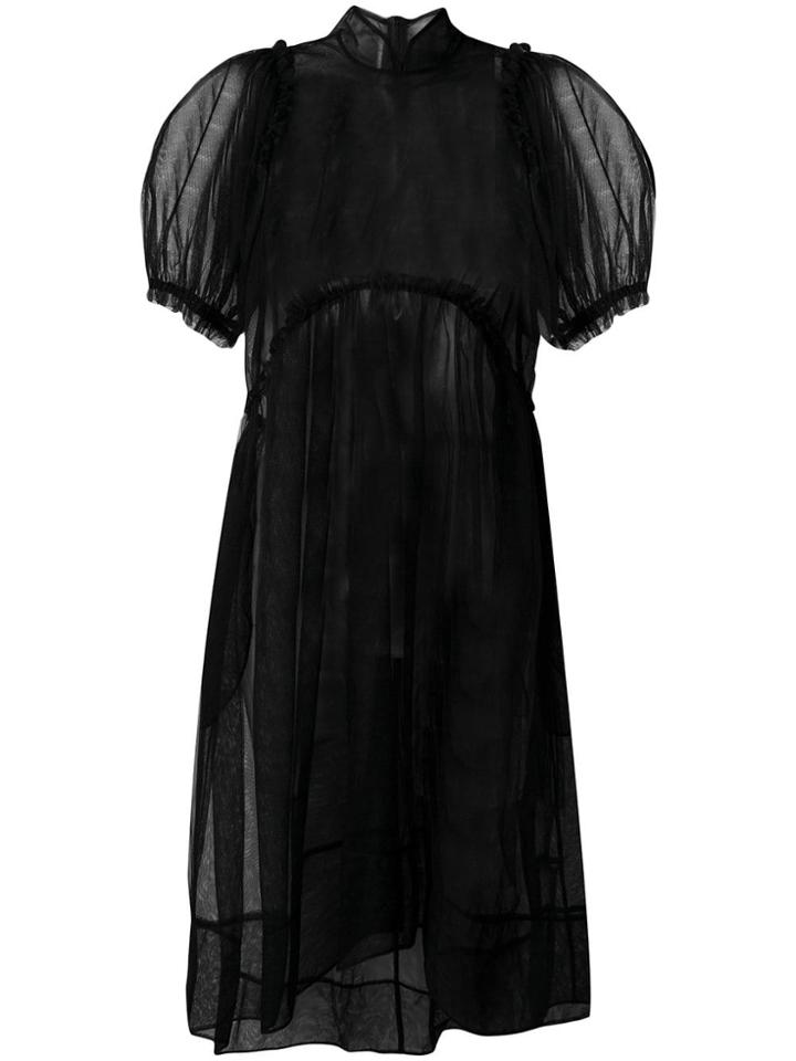 Simone Rocha Mandarin Babydoll Dress - Black