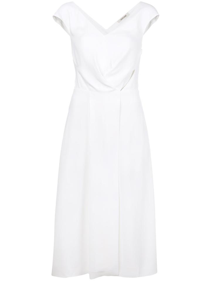 Roberto Cavalli Cut-out V-neck Midi Dress - White