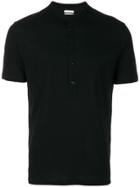 Paolo Pecora Buttoned Neck T-shirt - Black
