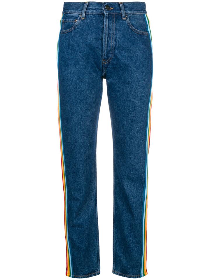 Palm Angels High-waist Striped Jeans - Blue