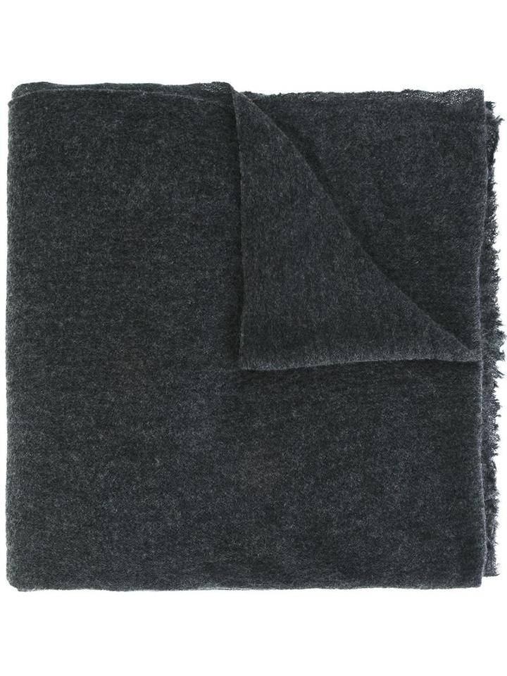 Poème Bohémien Frayed Scarf, Men's, Grey, Cashmere